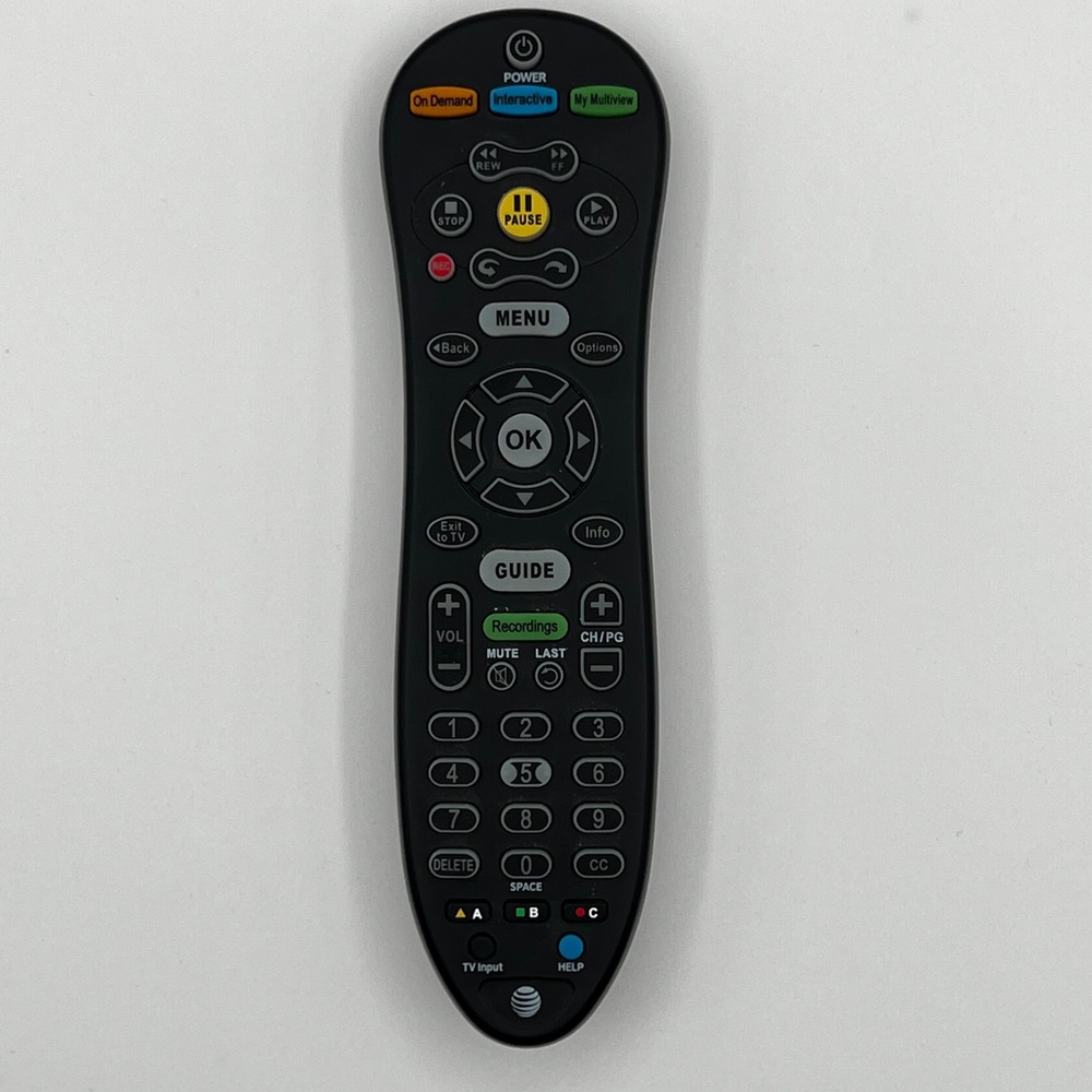 AT&T S30-S1B U-Verse TV Remote Control Black Excellent Backlit Buttons